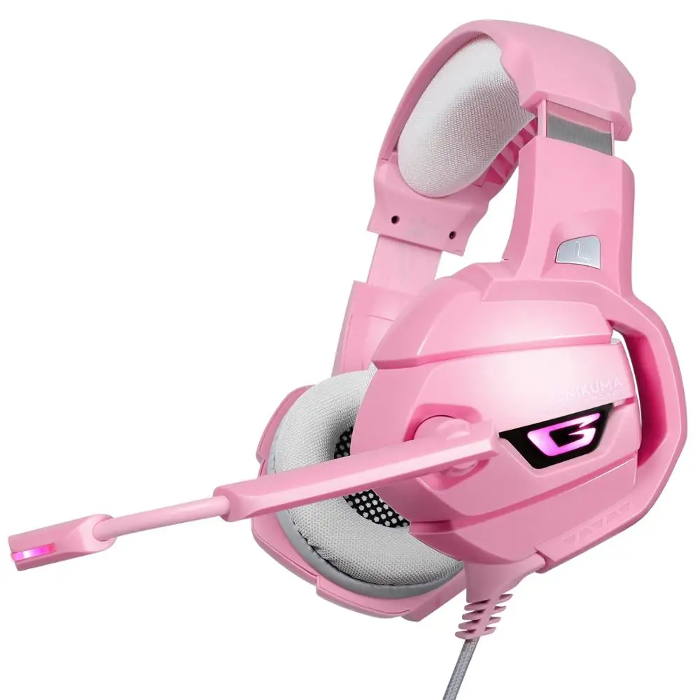 Игровые наушники ONIKUMA K5 с розосветодиодный гарнитура микрофоном для геймеров PS4 PC
