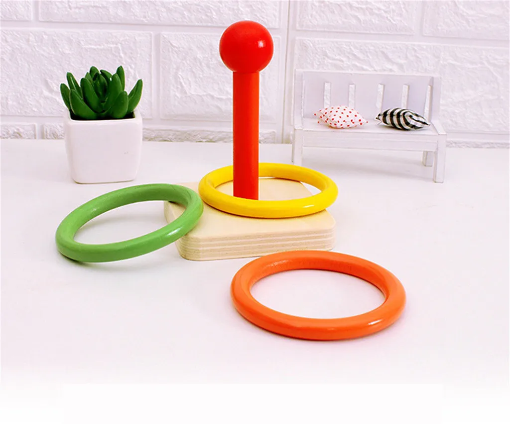 Деревянное метание кольцо наружное кольцо бросок игра бросок дерево и веревка для взрослых и семьи образовательные куклы#4