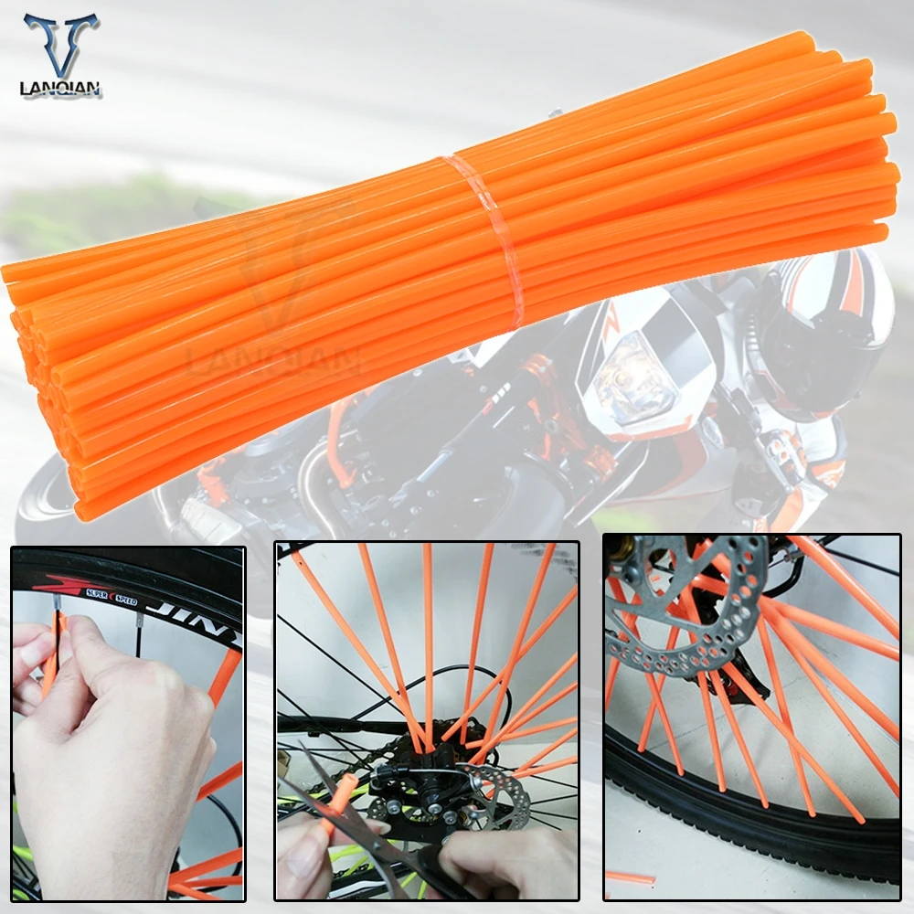 

Motorcycle Dirt Decoration Motocross Wheel Spoke Wraps Rims Skins Protector Covers Decor for KTM EXC EXCF EXC F 125 250 450