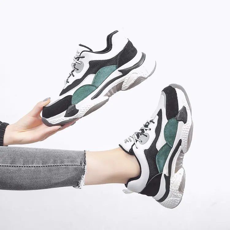 

Small Teeth Dad Shoes Women's 2019 New Style Fashion Versatile plus Velvet Warm Autumn And Winter Korean-style Thick Bottomed Ex