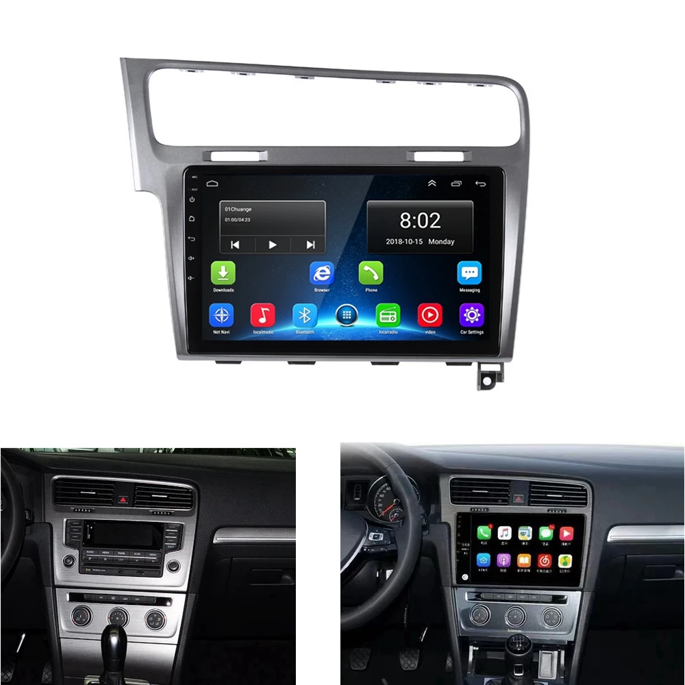 10,2 дюймов Android 9,1 автомобильный Радио DVD мультимедийный плеер 32G gps Sat навигация для Фольксваген Гольф 7 2013- Wifi Bluetooth