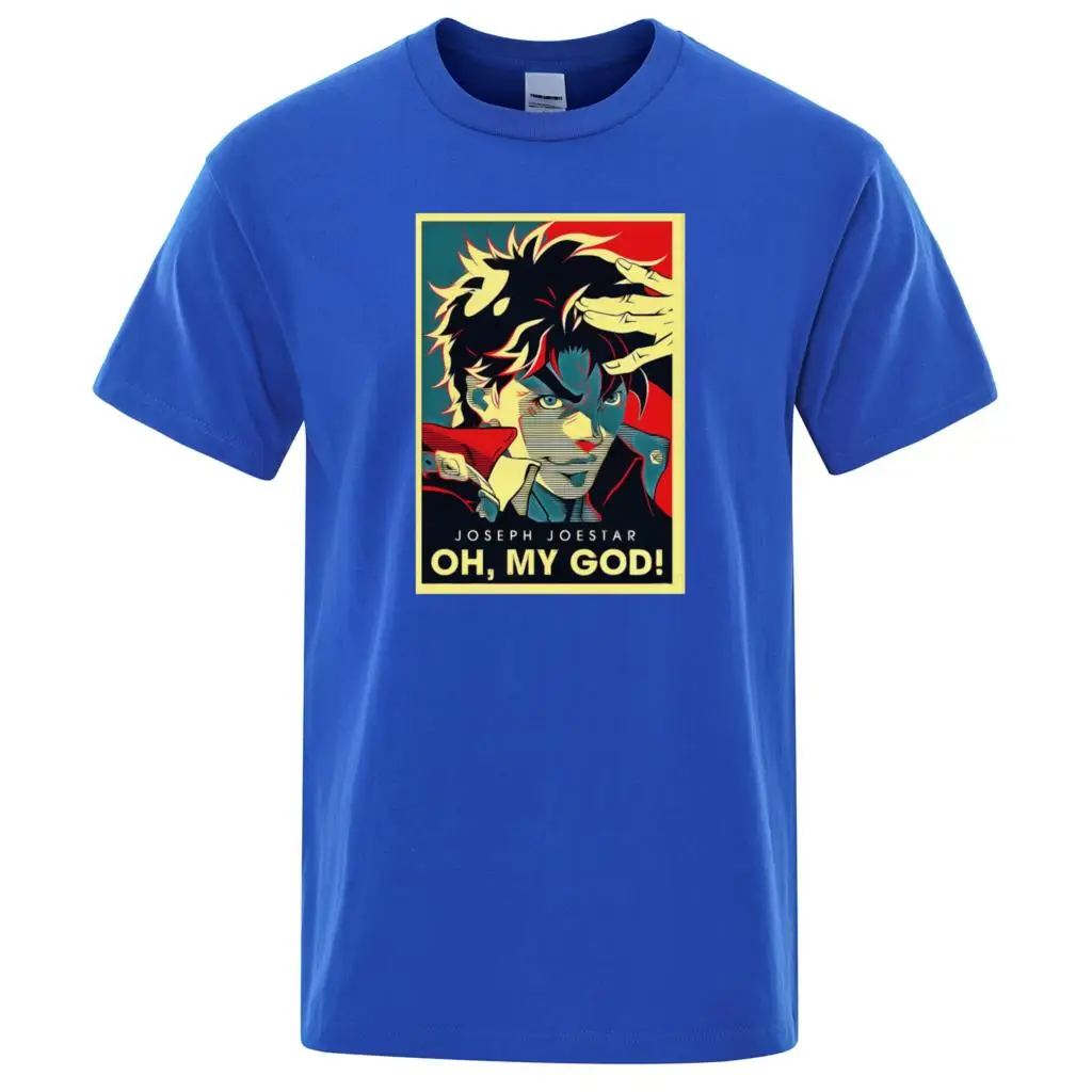 Joestar Joseph OH MY GOD/мужская футболка с надписью Jojo Необычные Приключения винтажные футболки мужские летние хлопковые уличные мужские футболки