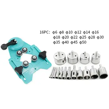 

17pcs 4-83mm Tile Glass Hole Saw Openings Locator Drill Guide with Vacuum Sucker 2020