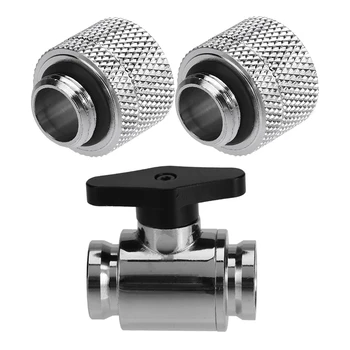 

2Pcs Water Cooling Fittings G1/4 External Thread Pagoda Silver & 1Pcs Universal Water Cooling G1/4 Vent Valve Brass- Chrome Inne