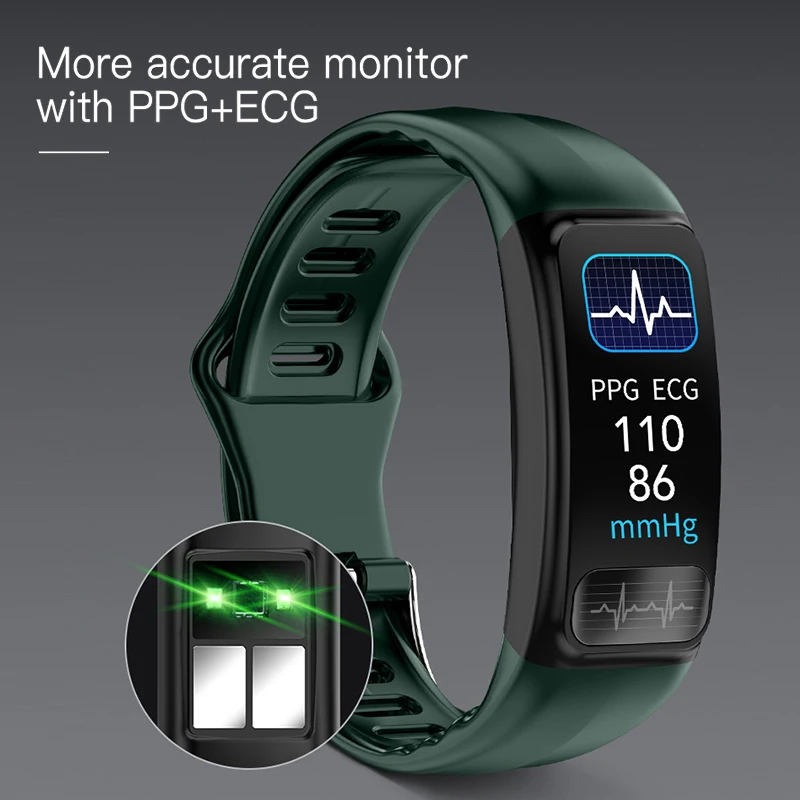  MAFAM P12 ECG Smart band Heart Rate Monitor PPG Smart Bracelet Blood Pressure Clock Waterproof Wris - 4000219678917