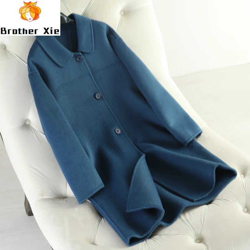 

Good quality wool coat 100% wool 2020 new double-sided cashmere overcoat solid long winter women autumn coat