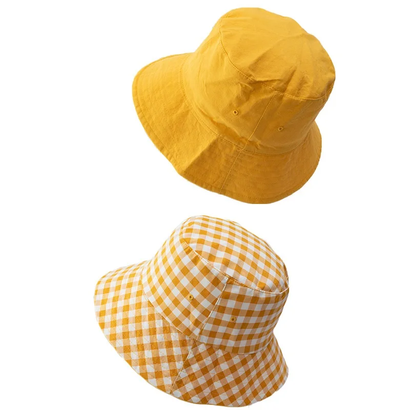 Новинка, женская летняя Солнцезащитная шляпа, двусторонний солнцезащитный козырек, фетровые шляпы для женщин с большими полями, хлопковые Панамы для улицы, рыбацкие шляпы, пляжная кепка
