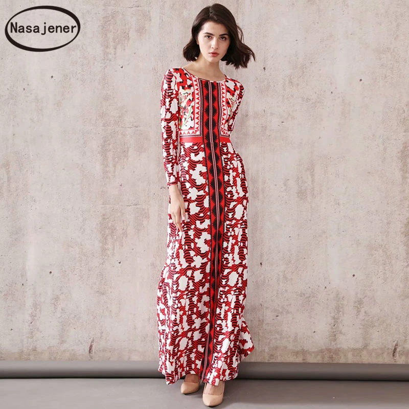 Осеннее Новое богемное Ретро модное темпераментное длинное женское платье с