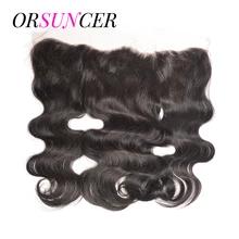 ORSUNCER Hair Brazilian Body Wave Lace Frontal HD Swiss Lace Frontal Human Hair Remy Hair Transparent Lace Frontal Closure