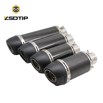 

ZSDTRP 51mm Universal Motorcycle Leovince Exhaust Muffler Carbon Fiber Pipe Pitbike For trk502 msx125 crf 230