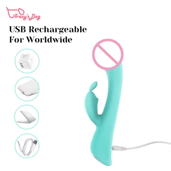 Tracy's Dog Blue Bunny Vibrator Erotic Adult Sex Toys For G Spot & A-Spot Stimulation USB Charging Ribbit Vibrators For Women 2