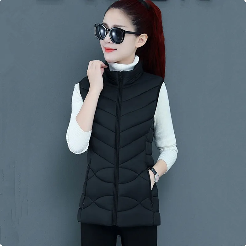 UHYTGF Elegant Student Short Cotton Vest Women Down Coat Casual