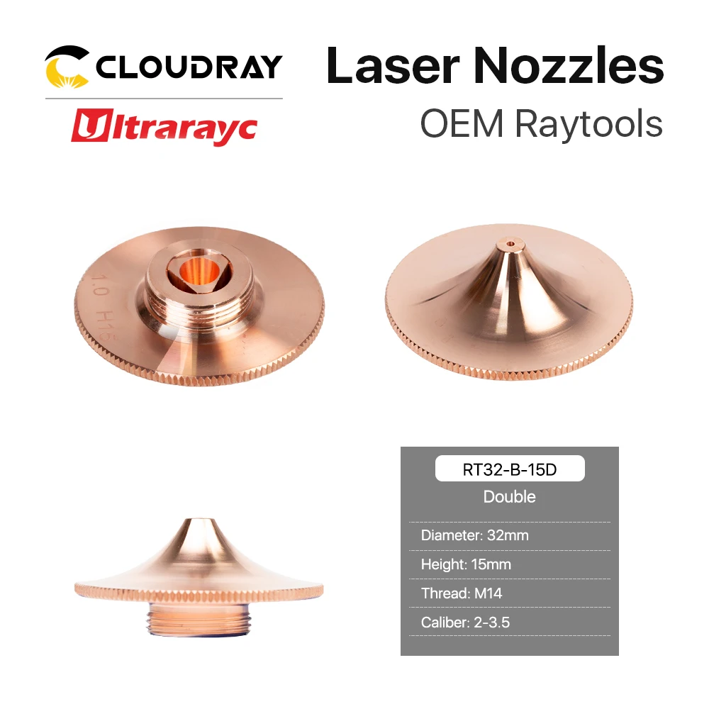 Ultrarayc Laser Nozzle for Raytools Single Double Chrome Plated Layers D32 Caliber 0.8mm-4.0mm