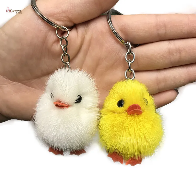 

Pendant Ornaments Fashion Gift 5cm Mini Chick Soft Animals Stuffed Plush Toys Keychain Cute Mink Hair -like Figure Color Random