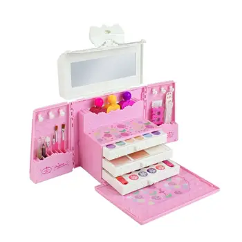 

Washable Pretend Play Kids Make Up Gifts Set Non Toxic Makeup Case Box Cosmetic Suit Travel Children Toys