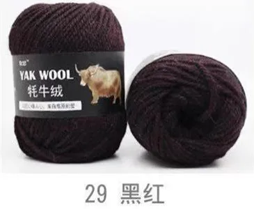 factory price 5pcs Thick hand knitting yarn Yak Wool Blended yarn 3mm extra fine fancy knitting yarn - Цвет: 29