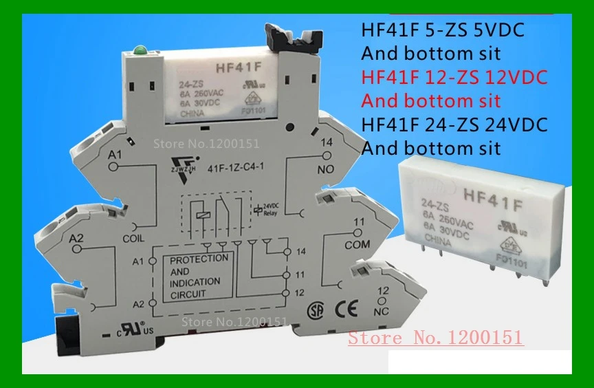 HF41F 5-ZS 12-ZS 24-ZS и основание 6A 5V 12V 24V Rela DIP-5 | Электронные компоненты принадлежности