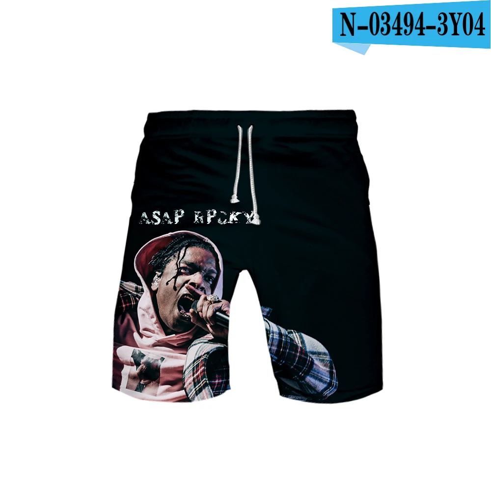 picture color ASAP ROCKY 3D печать мужские пляжные шорты весна лето Харадзюку Повседневная мода хип хоп доска шорты по колено горячая распродажа - Цвет: picture color