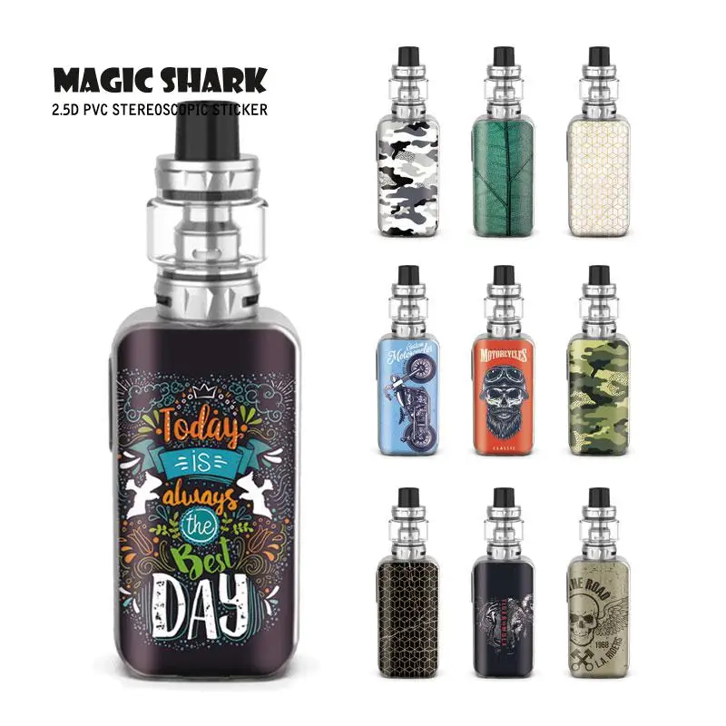 

Magic Shark Today is the Best Day Leaf Tiger Wolf Motorcycle Skull Cell Case Sticker Skin Back Film for Vaporesso Luxe S 058-067