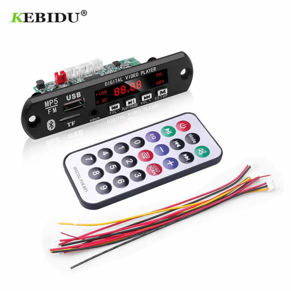 KEBIDU беспроводной аудио приемник 5 в 12 В USB AUX Автомобильный MP3 детектор
