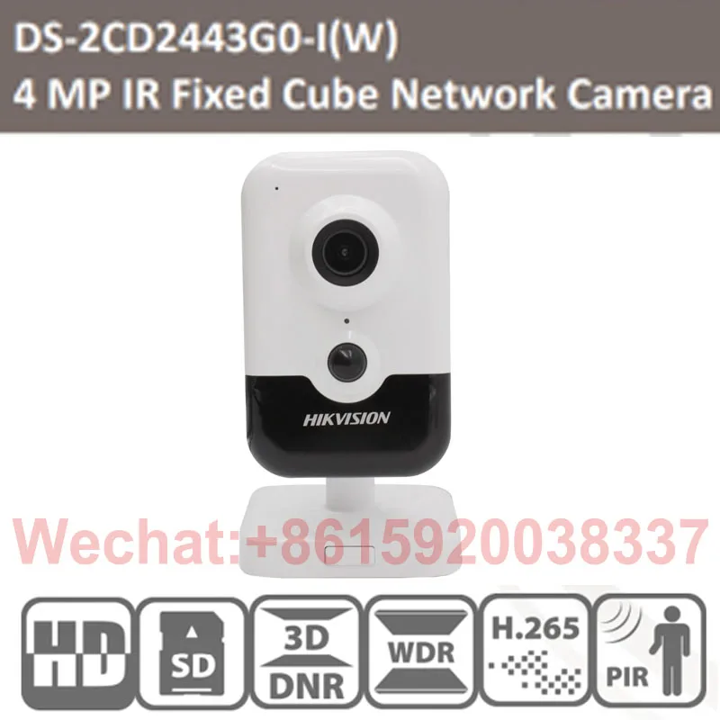 

Hikvision DS-2CD2443G0-IW Wi-Fi Camera Video Surveillance 4MP IR Fixed Cube Wireless IP Camera Two-way Audio H.265+