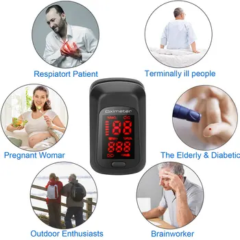 

1Pc Blood Oxygen Monitor Finger Pulse Oximeter For Home Hiking Outdoor