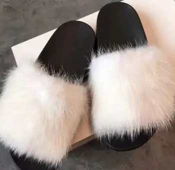 

YEELOCA 2020 Casual Slippers Real Mink Fur m002 Slides Flats Slip On Plush Slippers Platform Shoes Footwear Plus Size KZ13-22