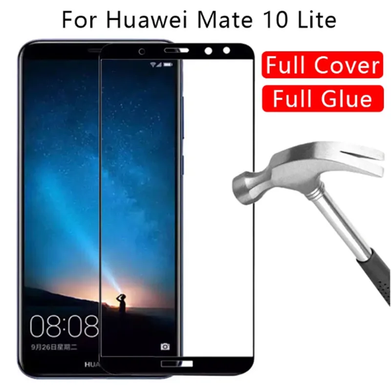 2Pcs Safety Protective Glass For Huawei mate 10 lite Pro 20 light Screen Protector Tempered Mate 30 Lite Film | Мобильные телефоны
