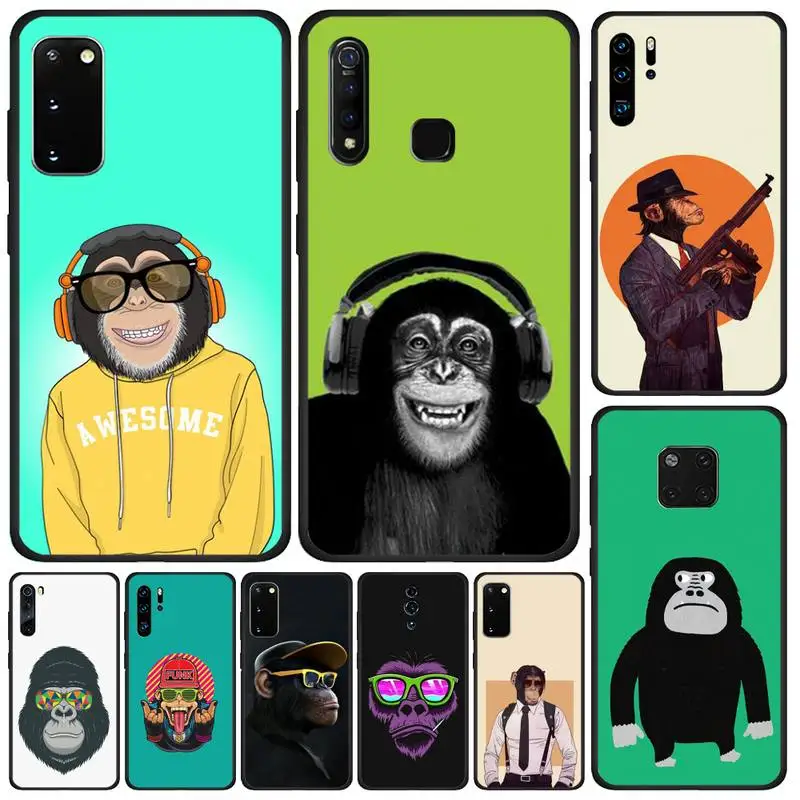 Забавный чехол Gorilla Funk в виде обезьянки с очками для OPPO F 1S 7 9 K1 A77 F3 RENO F11 A5 A9 2020 A73S R15