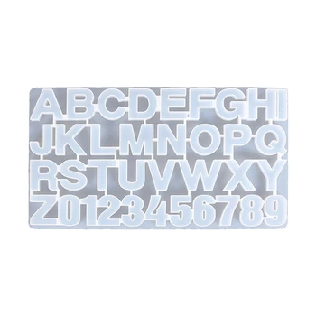 

Alphabet Crystal Epoxy Resin Mold English Letters Number Pendant Silicone Mould U4LE
