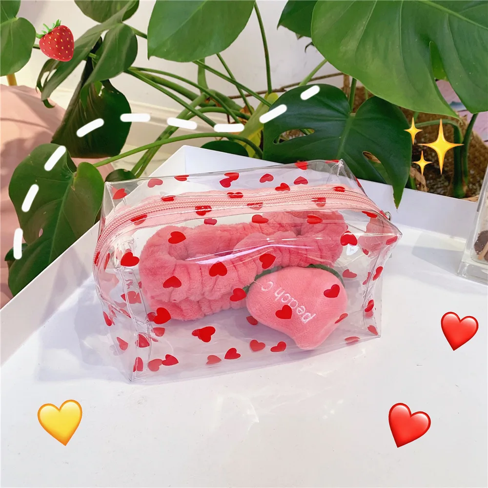 Милый мультфильм девушка макияж сумка Прозрачная женская косметичка ПВХ молния макияж Набор Организатор дорожных туалетов сумка для хранения плавательных принадлежностей