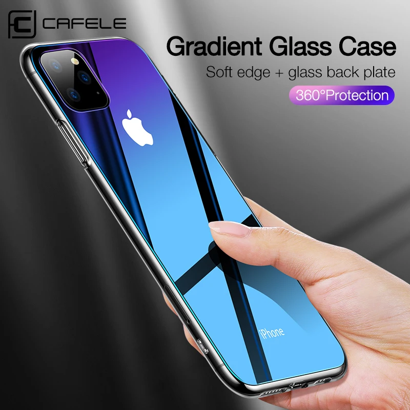 

Cafele Gradient Glass Phone Case for iPhone 11 pro MAX Tempered Glass and TPU Edge Case Cover for iPhone 11 pro max Anti Scratch