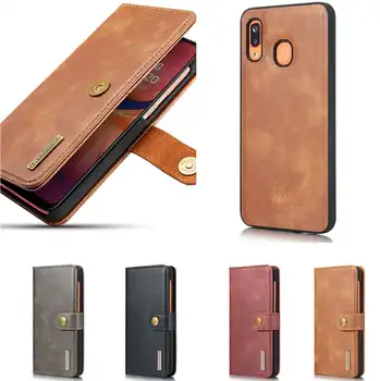 

DG.Ming Vintage Cowhide Leather Bifold Wallet Case Detachable Cover For Samsung Galaxy S20 Plus S20 Ultra A71 A51 A50S A30S M10S