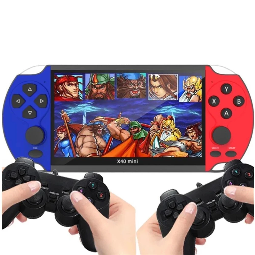 

2023 New 6.5 inch screen portable game console 8G 32GB with two wireless gamepads handheld gaming machine 5000 games for neogeo