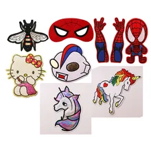 1 шт. кошечка, единорог, супергерой, значок Супермена железная нашивка для одежды DIY полосатая одежда Лоскутные наклейки на заказ значки