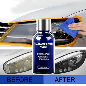 

10/30ml Car Headlight Polishing Anti-scratch Liquid Paint Care Maintenance Clean Retreading Agent Spray Polish Repair Fluid