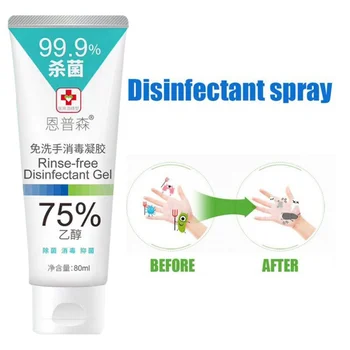 

Health Care 80ML Waterless Hand Sanitizer Anti-Bacteria Disposable Clear Bottle