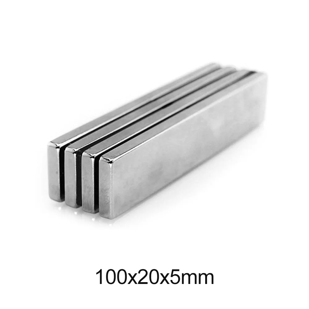 15PCS 100x20x5 Rare Earth 100mmX20mm Strip Block Rectangular