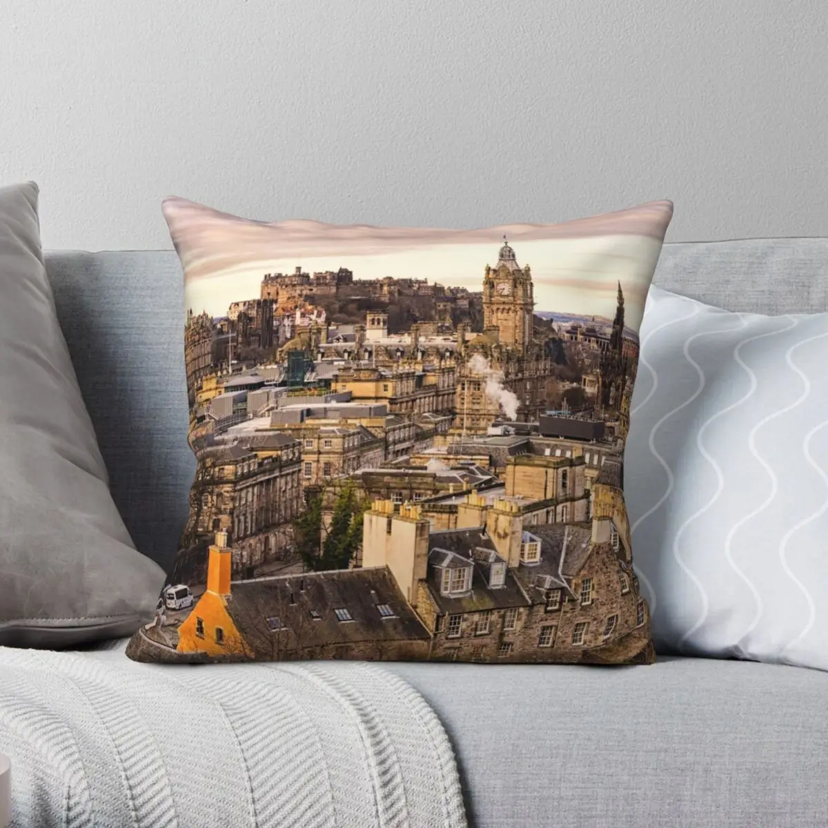 

Edinburgh Morning Square Pillowcase Polyester Linen Velvet Creative Zip Decor Throw Pillow Case Bed Cushion Cover Wholesale