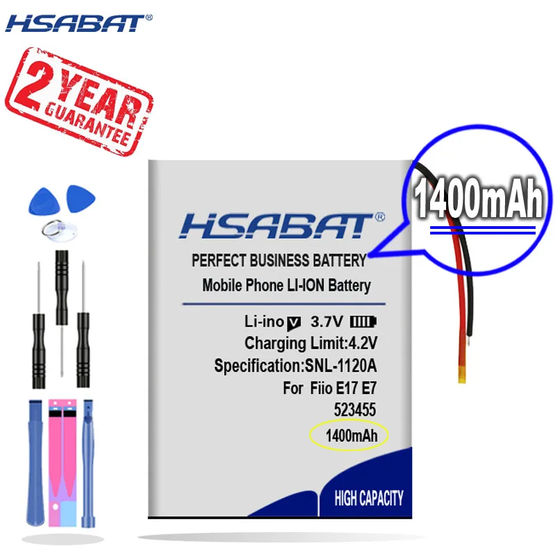 New Arrival [ HSABAT ] 1400mAh 523455 Replacement Battery for FIIO E17 E7 Headphone Amplifier | Электроника
