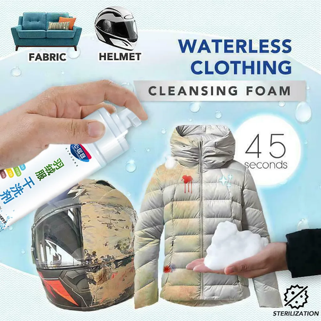 Многофункциональная пуховая куртка объемом 180 мл, безводная одежда с распылителем, Очищающая пенка, стеклянная сушильная машина для чистки стеганных пятен