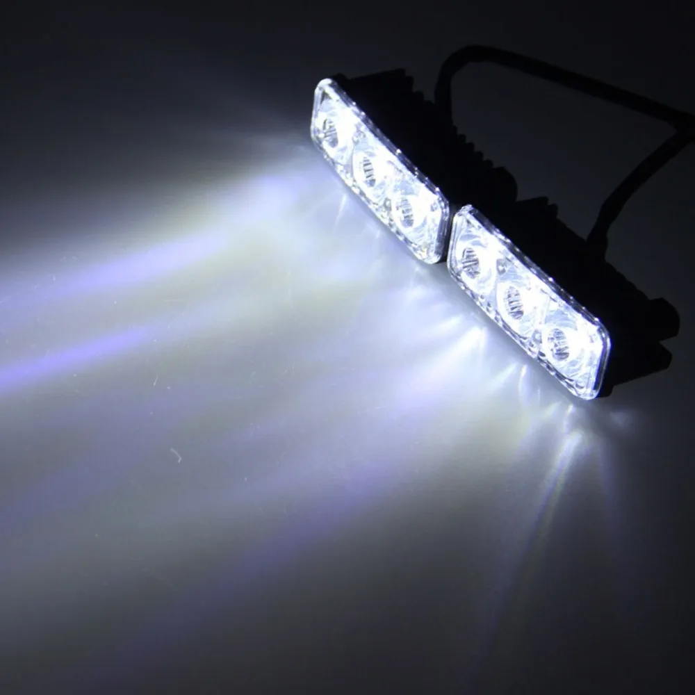 YAM 2x High Power Car 3LED White DRL & Amber Turn Signal Daytime Running Light DC12V  hot