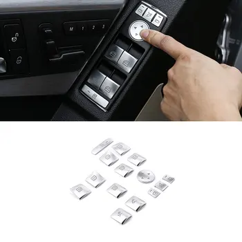 

For Mercedes Benz A B C E CLA GLK GLA GLE Class W204 W212 W166 G500 14pcs Car Door Window Glass Lift Switch Button Cover Trim