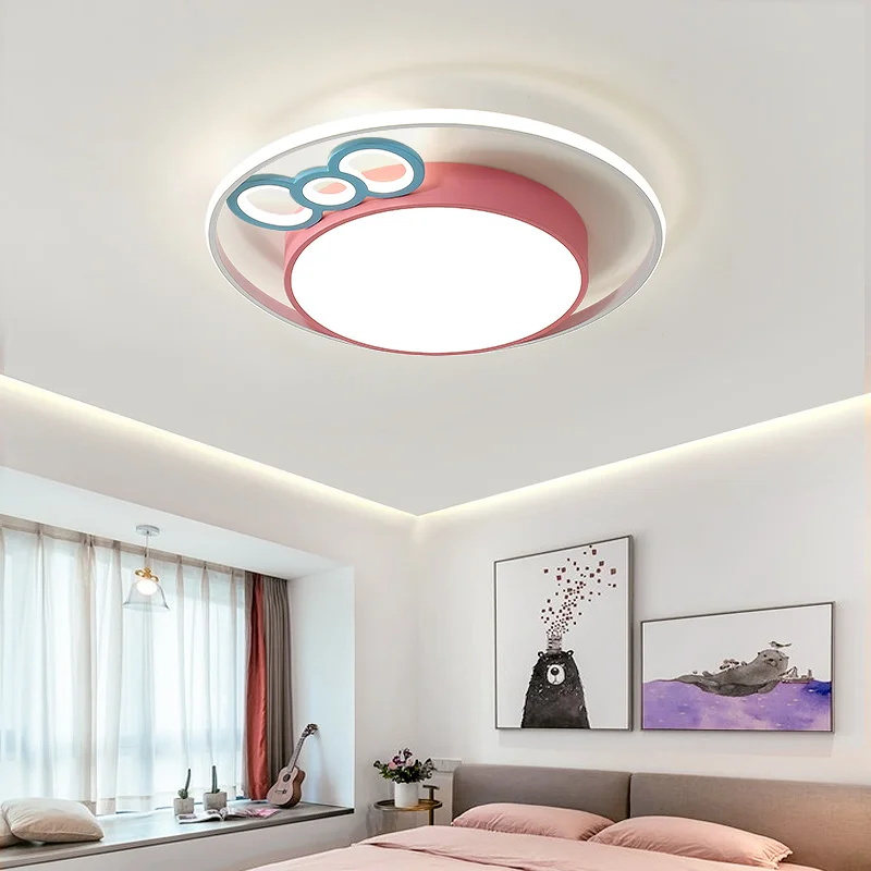 1 pcs Led bow-knot wedding lighting Kid Pink Blue Bow ceiling light Children Lamp Eye Protection daily | Лампы и освещение