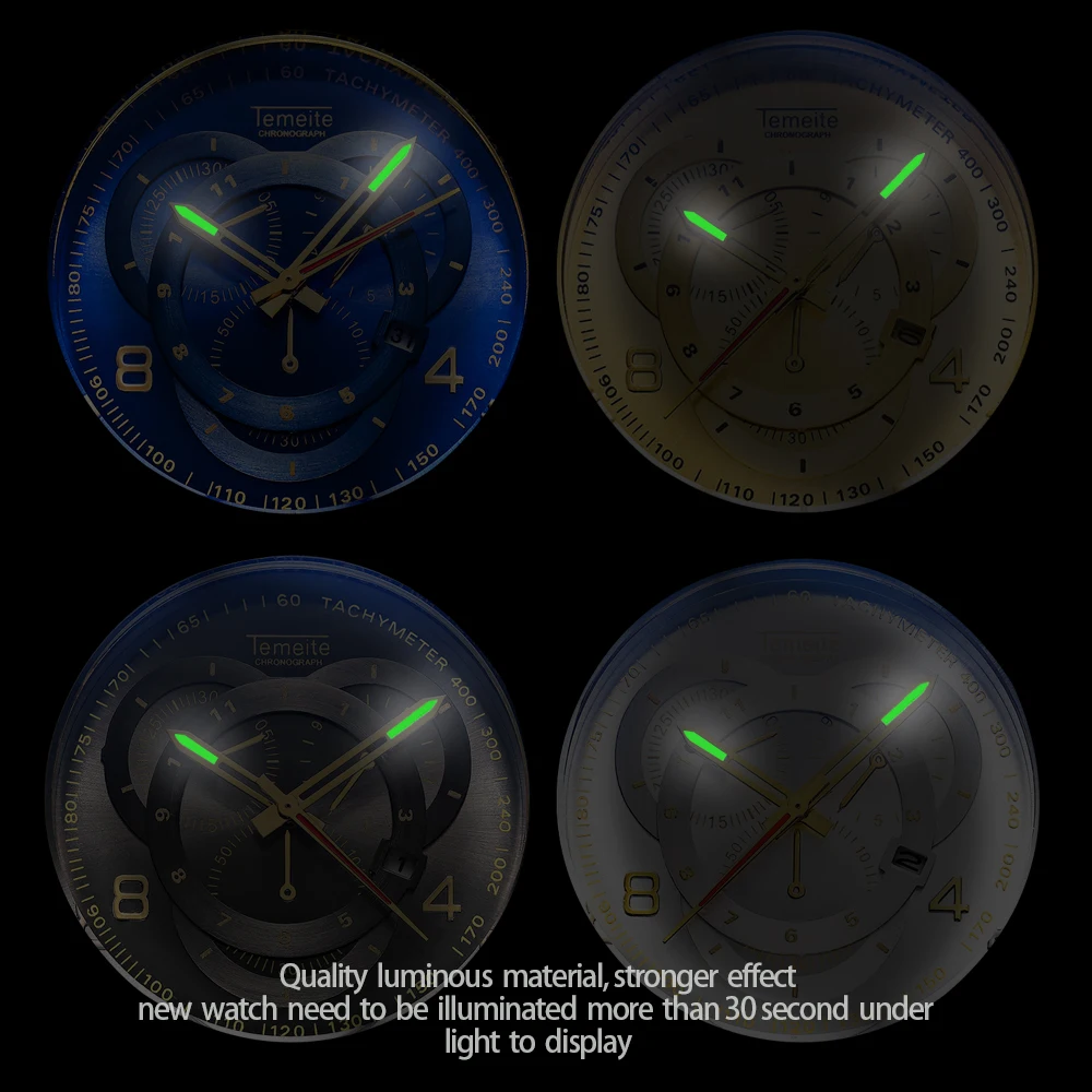 TEMEITE модные негабаритные кварцевые часы мужские военные мужские s часы лучший бренд класса люкс стальной ремешок дисплей с датой аналоговый синий наручные часы