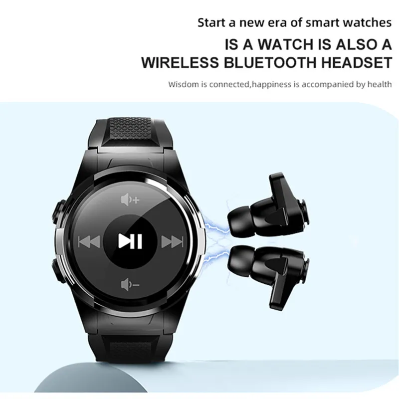 Смарт часы с бинауральным bluetooth гарнитурой пульсометром тонометром