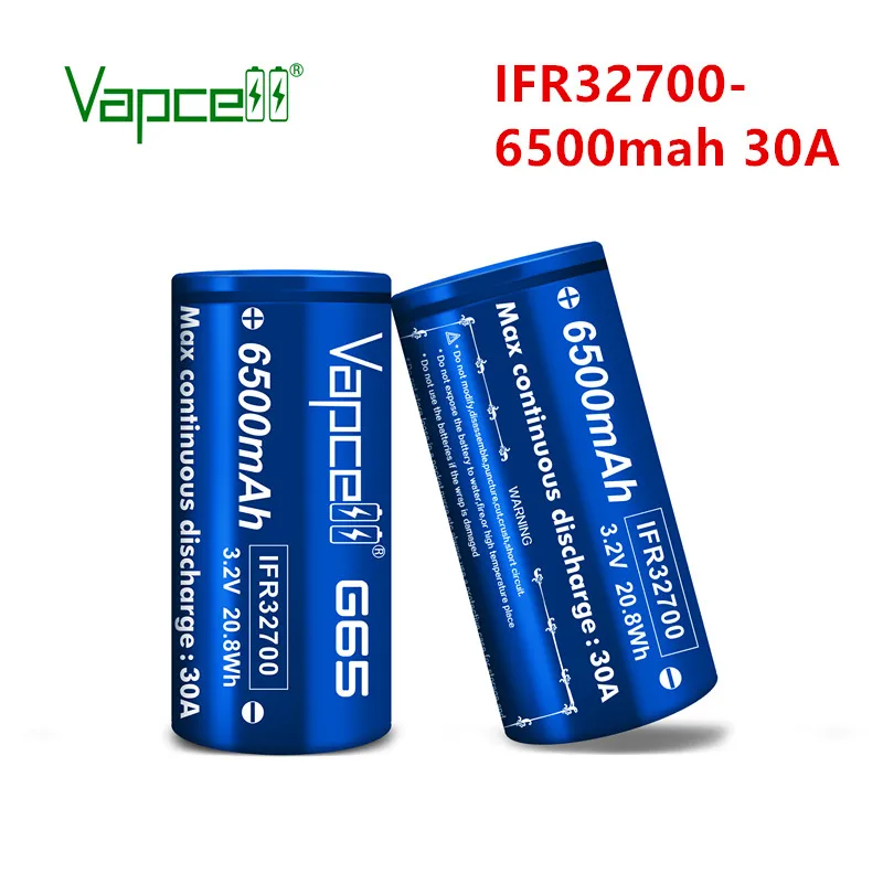 2 шт./лот Vapcell оригинальный IFR 32700 6500 мАч 30A G65 Lifepo4 аккумулятор 3 В Перезаряжаемый для
