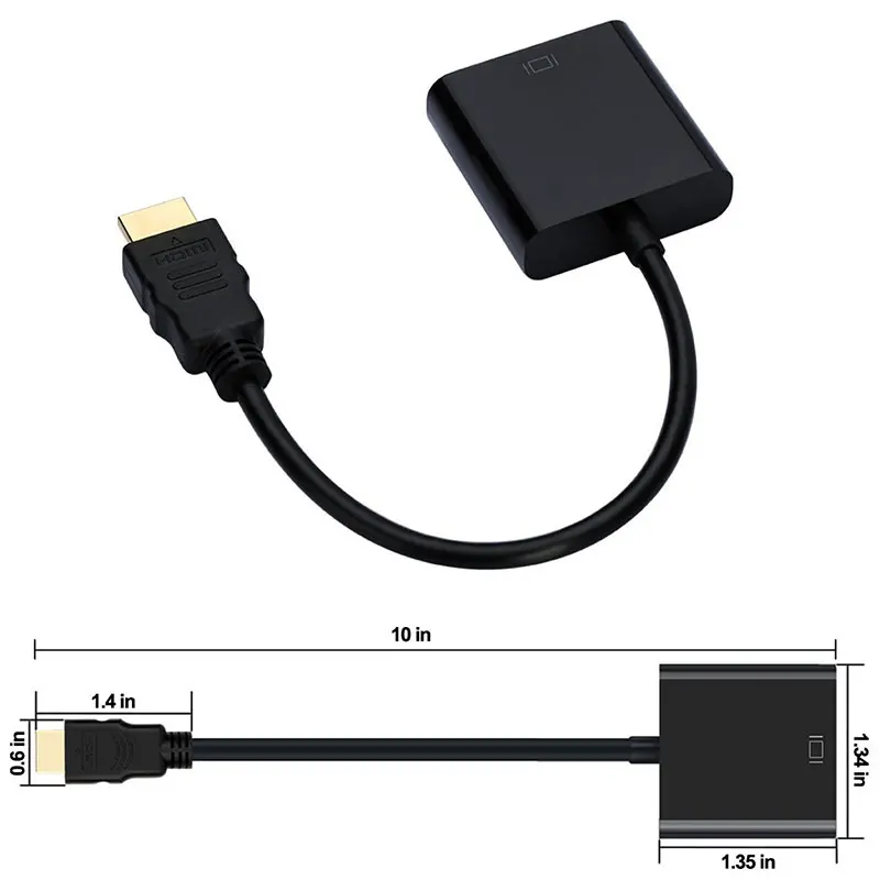 HDMI в VGA кабель конвертер цифровой аналоговый HD 1080P для ПК ноутбука планшета HDMI штекер в VGA Famale конвертер адаптер