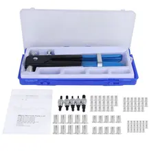 106PCS Manual Rivets Nut Gun Tool M3-M8 Manual Threaded Nut Riveter Tool Hand Nuts Riveters Pull Setter