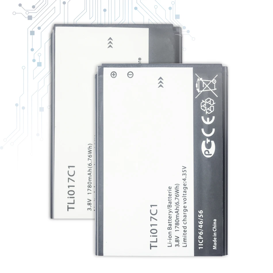 1780 мА/ч, Батарея для Alcatel OneTouch PIXI 3 4," 5019D 5017D 5017A 5017X5017 5027B TLi017C1/TLi017C2 VODAFONE Smart Скорость 6
